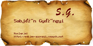 Sabján Gyöngyi névjegykártya