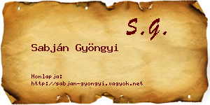 Sabján Gyöngyi névjegykártya