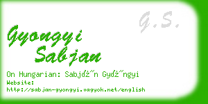 gyongyi sabjan business card